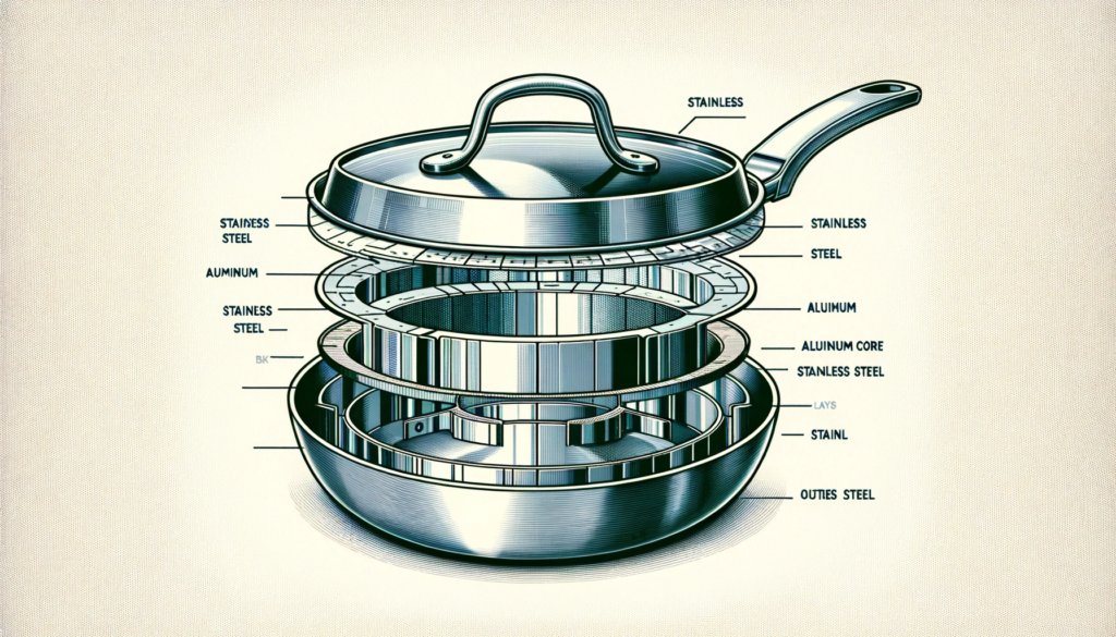 Stainless steel cookware is made from an alloy of metals, primarily chromium and nickel. Its high corrosion resistance and durability make it popular for pots and pans