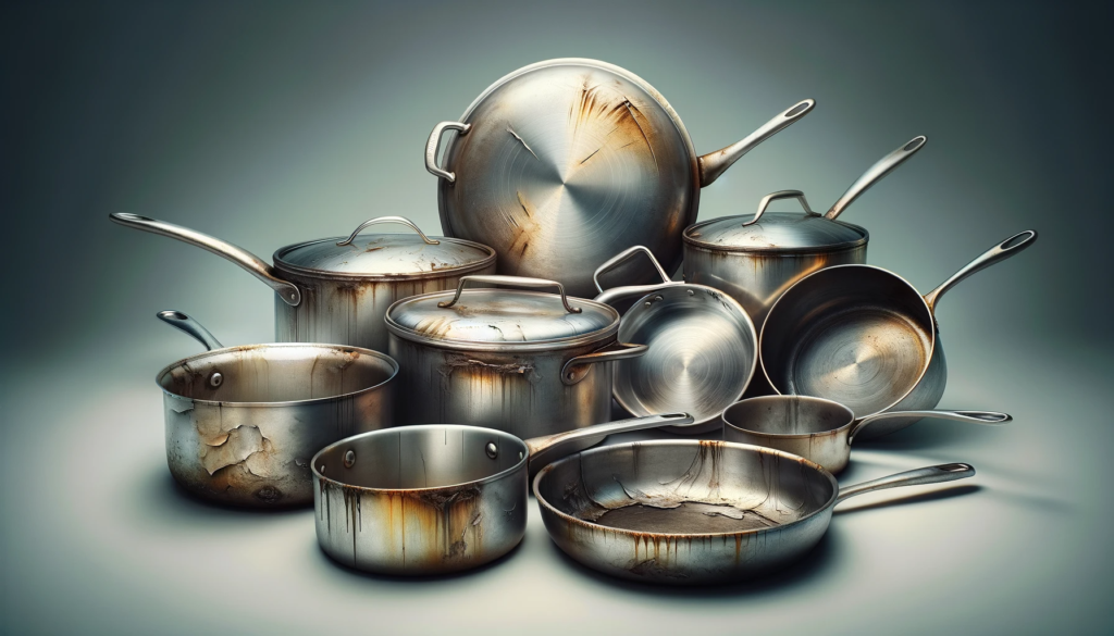  Repair surface scratches on stainless steel cookware by cleaning thoroughly, trying a restorative polish for light scratches, using very fine sandpaper for more pronounced scratches, and considering professional refinishing for severe damage.